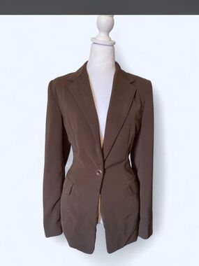 Vintage Brown Philippe Adec Tailored Women's Blazer Jacket Bergdorf Goodman